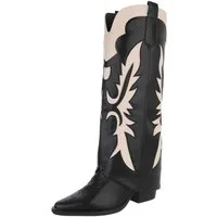 Ital-Design Hochwertige Damen-Stiefel mit kunstvollem Design für Alltag Westernstiefel (90755966) Blockabsatz Stiefel in Schwarz