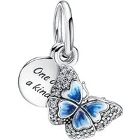 Pandora Charm Schmetterling 790757C01, Schmetterling, Blau, Zirkonia