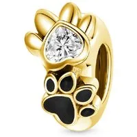 Gnoce Bead Gnoce Charm Clip Pfoten FVC199-G vergoldet