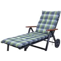 Sun Garden Liegenauflage Rollliege Prato 10591-702 grün-grau kariert 188x60x7,5 cm Sun Garden, (1 St), Halteband verstellbar mit Bindebändern ohne Halteband