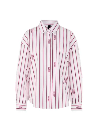 Marc Cain Sports - Gestreifte Bluse Rethink Together rhododendron - Gr. - 38