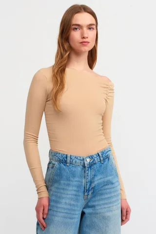 Schlanke Passform asymmetrische Kragenbluse