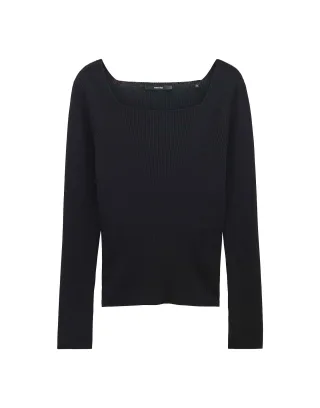 someday - Rippstrickpullover - Tamea schwarz - Gr. - 38