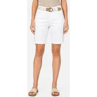 SUBLEVEL Bermudas Stretch Twill Chino Bermuda mit Gürtel und Spitzenakzent Belt Bermuda