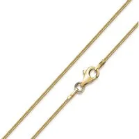Materia Goldkette Schlangenkette Damen 1mm 40-120cm K126, Sterlingsilber, vergoldet