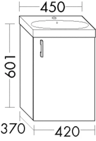 Burgbad Waschtischunterschrank System 30 Preisgruppe 1 Aqua 601x420x370 Eiche Dekor Flanelle WYSM042LF6311