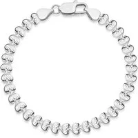Materia Silberarmband Damen Herzarmband Liebe 5mm 17-21cm SA-73, 925 Sterling Silber