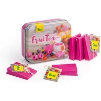 Erzi® Kaufladensortiment Erzi Früchtetee in der Dose - Kaufladenzubehör, (5 Teebeutel aus Holz in der Dose)
