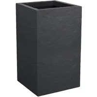 ONDIS24 Blumentopf Pflanzkübel Vulkan, 36L Pflanzvolumen, rechteckig, Blumenkasten, mit Wasserspeicher in Schieferoptik, Balkon Terrasse, Blumenkübel