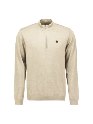 No Excess - Pullover Half Zip Melange Stone - Gr. - L