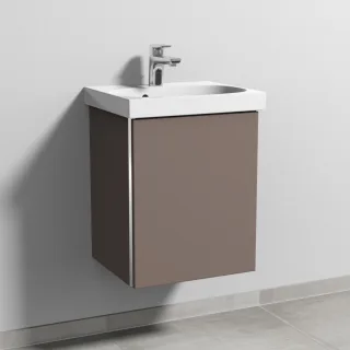 Sanipa 3way Waschtischunterbau zu Geberit Acanto Waschtisch mit 1 Tür, Taupe-Matt BP4141T