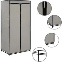 vidaXL Kleiderschrank NA Kleiderschrank Stoffschrank Grau 75x50x160 cm