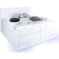 wonello Boxspringbett Daytona, mit LED Beleuchtung und Topper, wahlweise mit Bettkasten