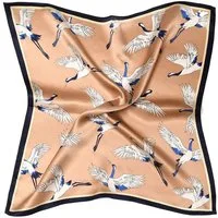 MayTree Seidentuch quadratisch Kranich 53x53, Nickituch, Bandana-Schal, (Stück), 100% Seide