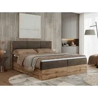 MKS MÖBEL Boxbett ALBERO 2 (Boxspringbett Set, Polsterbett, T30-Schaum, Topper T25/Visco, Zwei Bettkästen), Doppelbett, mit Möbelplatten, Multipocket-Matratze, mit Kopfstütze