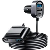 JOYROOM KFZ-Ladegerät 2x USB-C Typ-C PD + 2xQC3.0 75W 1,5m schwarz Smartphone-Ladegerät