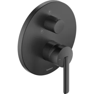 Duravit Balcoon Fertigmontageset BA4210012046 Unterputz-Brausearmatur, 2 Verbraucher, rund, schwarz matt