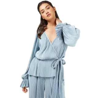 Little Mistress - Bluse für Damen, Weite Ärmel (Blau)