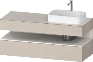 Duravit Qatego Konsolenwaschtischunterbau wandhängend Taupe Matt 1400x550x600 mm - QA4766084910010 QA4766084910010