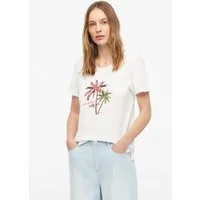 s.Oliver Kurzarmshirt T-Shirt T-Shirt mit Print und Schmuckdetails