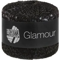 LANA GROSSA GLAMOUR Häkelwolle, 115 m (Beilaufgarn mit Pailletten für funkelnde Akzente), 25 g
