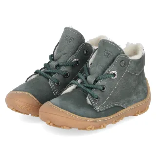 Pepino Winterstiefeletten COLIN barefoot - Gr. 19 - Grün - Rauleder