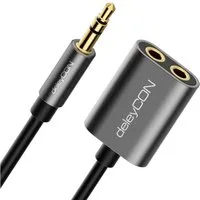 deleyCON deleyCON 3,5mm Klinke Splitter Audio Stereo AUX Adapter Kabel Audio-Kabel