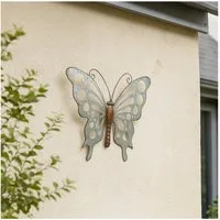 HTI-Living Wanddekoobjekt Metall Wanddekoration Schmetterling 44x35 cm (Stück, 1 St., 1 Schmetterling), Gartenfigur Falter