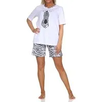 Normann Pyjama Normann Damen kurzarm Pyjama Shorty mit Tiermotiv - auch in Übergröße
