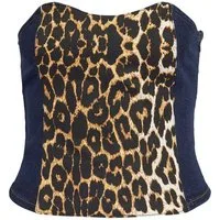 Noisy may Shirttop Corset Trapezausschnitt Extra Slim Fit für Damen Baumwolle Slim fit gemustert atmungsaktiv Ohne Verschluss