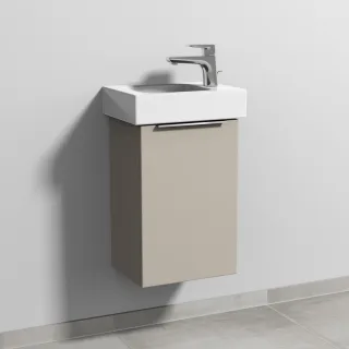 Sanipa 3way Waschtischunterbau zu Geberit iCon Waschtisch mit 1 Tür, Kaschmir-Matt UP6581U