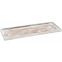 Spetebo Kerzentablett Vintage Holz Tablett shabby weiß - 50 x 17 cm (Stück, 1 St., Deko Tablett), Vintage Tischdeko eckig - Deko Brett für Weihnachten Gestecke Hochzeit