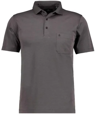 RAGMAN - Softknit-Poloshirt uni mit Brusttasche schiefer - Gr. - M