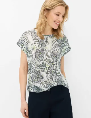 Brax Damen Shirt Style CAELEN S soft ecru, cremeweiß, Gr. 46