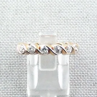22k Goldring 916, Memoryring mit Diamanten ca 1,4 ct