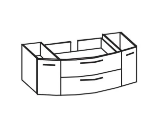 Artiqua 215 Waschtischunterschrank für MMWT, Graphit Struktur quer, 215-WU2L-1-14-7098-401 215-WU2L-1-14-7098-401