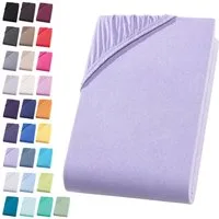 Visaggio Spannbettlaken Jersey aus 100% Baumwolle Spannbetttuch Bettlaken, Jersey, Gummizug: rundum, Spannbettlaken, für Matratzenhöhen bis 22 cm, Steghöhe 30 cm