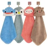 DEKAZIA Waschlappen für Kinder, süßes Tierdesign, Kinderhandtücher mit Geschenkverpackung, (4er Set, hochwertige Mikrofaser. 30x30cm), weich schnell trocknend kindgerecht