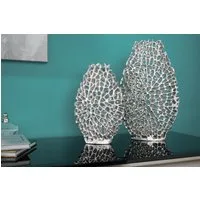 riess-ambiente Dekovase ABSTRACT LEAF 40cm silber (Set, 2 St., 2x Vase), Wohnzimmer · Handmade · Metall · Accessoire · Flur · Schlafzimmer
