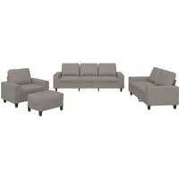 vidaXL Sofa 4-tlg. Sofagarnitur Taupe Stoff