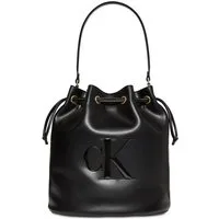 Calvin Klein Beuteltasche RAISED CK LARGE BUCKET BAG, Henkeltasche, Damen Handtasche mit großem CK-Logo