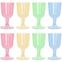HAC24 Weinglas Weingläser Weinkelch Weinbecher Wein Glas Party Camping, 16-tlg., Kunststoff, Füllmenge ca. 160 ml wiederverwendbar