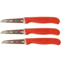 Neustanlo Gemüsemesser 3-teiliges Schälmesser Set, ideal für Kartoffeln & Gemüse, Rot, präzises Küchenwerkzeug, langlebig & scharf