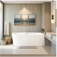KOLMAN Rundwanne Freistehende Badewanne ALVA 170x80 Rechts, Ablauf Klick-Klack im SET!, Ablaufgarnitur & Füße GRATIS