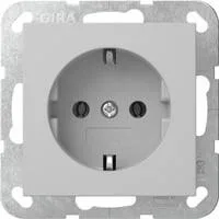 Schutzkontaktsteckdose Typ F 16 Ampere 250 Volt Wechselstrom mit Steckklemmen grau, Retail