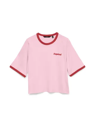 VERO MODA - VMHANNAH TOVA SS TOP BOX JRS Pink-A-Boo - Gr. - XS
