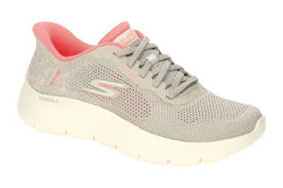 Skechers 125503 TPPK Go Walk Flex Safiya Damenschuhe Slipper Braun/Pink Beque...