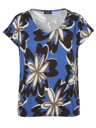 VIA APPIA DUE - T-Shirt Rundhals 1/2 Arm Druck cobalt multicolor - Gr. - 50