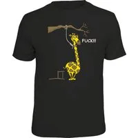 RAHMENLOS® T-Shirt für den schwarzen Humor: Giraffe f..ck!