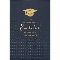BSB Grußkarten Bachelor - Glückwunschkarte im Format 11,5 x 17 cm mit Briefumschlag